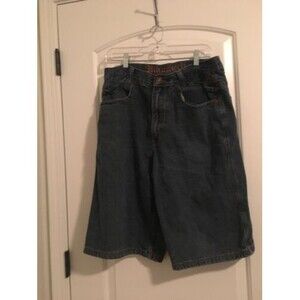 Makaveli 2Pac Tupac Shakur Men's Denim Jean Shorts Blue Zip Button Size 34